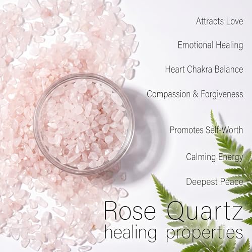 Rose Quartz & Clear Quartz Crystal Chips 1lb (1200+ Pcs)-5-8mm Love & Clarity Mix, Healing Stones for Plants, Aquarium, Crafts, DIY & Gifts - color: Rose Quartz & Clear Quartz, size: 1LB