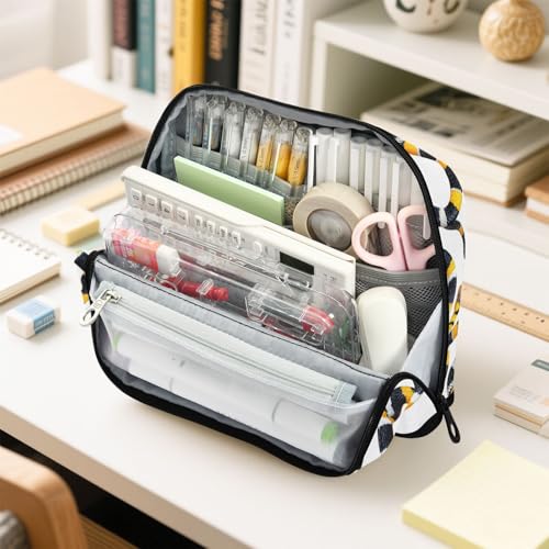 Snake Yellow Pencil Case Bag Boys Girls Large Pencil Pouch Pen Holder with Big Capacity For Women Men School Office Supplies