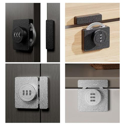 Keyless Cabinet Lock 3-Digit Combination for Swinging/Sliding Door Drawer Cupboard Locker Closet Wooden Box Hook-Locking (Black, 180 Degree) - color: Black