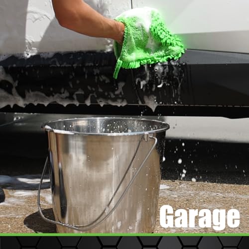 Grip Stainless Steel Bucket (1 Gallon) - Great for Pets, Cleaning, Food Prep - Hang on Fences, Cages, Kennels - Home, Garage, Workshop - size: 1 Gallon
