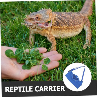 Adjustable Small Animal Reptile Carrier Sling Bag for Bearded Dragon and Guinea Pig Lightweight Flannelette Outdoor Lizard Travel Bag with Comfortable Adjustable Strap for Hiking