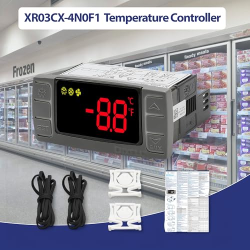 XR03CX-4N0F1 120V Temperature Controller Compatible with Dixell, NTC Probe | 120V 50/60Hz, compatible with Dixell XR03CX-4N0F1, single NTC probe, alarm relay, digital display - style: XR03CX-4N0F1