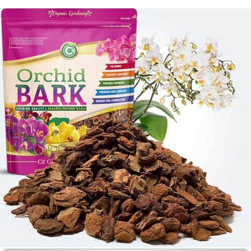Organic Orchid Potting Bark - Made in USA Premium Garden Soil Amendment for Root Development of Phalaenopsis, Cattleyas, Indoor/Outdoor Plants & Reptile Terrarium Bedding! Chunky Fir Bark. OMRI Listed