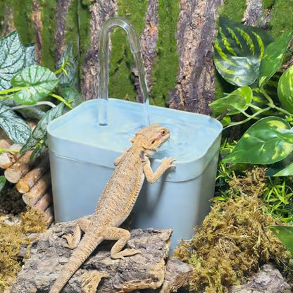 Tfwadmx Reptile Waterfall Reptile Water Fountain Lizard Drinking Fountain Chameleon Water Dripper, Bearded Dragon Cage Accessories for Lizard Gecko Snake (Blue) - color: Blue