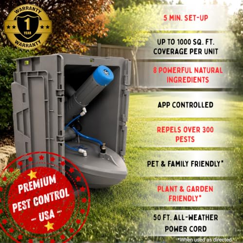 Skeeter Weeper® Smart Pest Control Fogging/Misting System and Premium Natural Misting Solution Bottle (Concentrate)