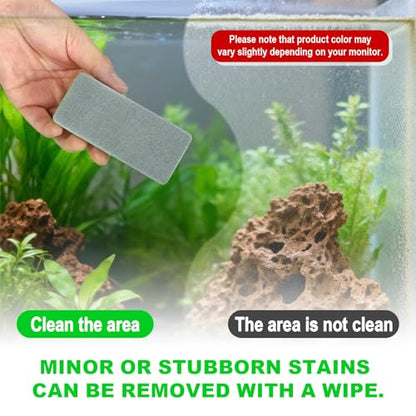 8pcs Double-Sided Fish Tank Cleaning Brushes, EVA Aquarium Sponge Brush Scrubber Cleaner Fish Tank Cleaning Tool for Aquarium Glass & Home Kitchen (Blue and White)