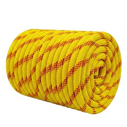 1/2 Inch Arborist Rigging Rope (100 Ft) - ASTM F2116 Certified (9,000 lbs MBS / 900 lbs SWL) - Static Polyester Bull Rope for Tree Climbing, Nautical Rigging & Swings (Yellow) - size: 1/2IN x 100 FT, style: Yellow