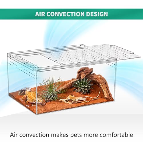Reptile Terrarium kit,12"*7"*6" Reptile Breeding Box, Magnetic Acrylic Enclosure，for Tarantula，Hermit Crab，Jumping Spider，Iguana，Leopard Gecko，Bearded Dragon, Insect,Scorpions.(30*18*15 cm） - size: 12"*7"*6"
