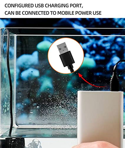 Mini Aquarium Pump Wave maker For Aquarium USB Power Connector 530GPH (2000L/H) Circulation Water Pump 5W DC 5V With Magnetic DC Powerhead For Tanks Up to 14 Inches And 5 10 20 Gallons Fish Tank