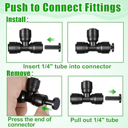 20 Pack 1/4" End Plugs Quick Connect Fittings,1/4 Inch Irrigation Tubing Fittings Anti-Drop Push to Connect End Connectors for 1/4 Inch Drip Irrigation Tubing Garden Irrigation System - size: 20 Pack End Plugs