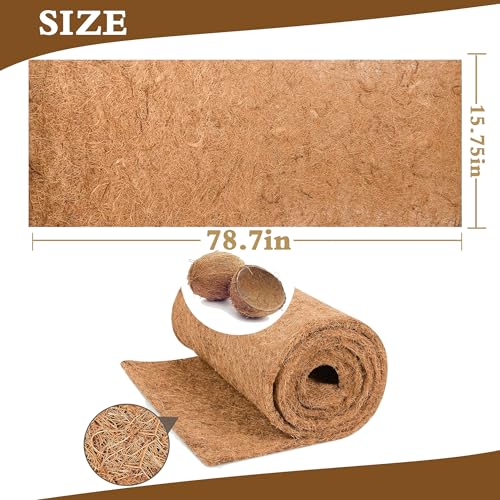 Natural Coco Liner Roll-15.7x78.7 Inch Coconut Coir Liner Sheets Coco Mat for DIY Flower Basket Liner Pet Pad Reptile Carpet Moss Pole（2 Rolls） - size: 40cmx200cm