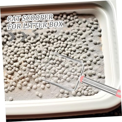 Sosoport Stainless Steel Cat Litter Scoop Mesh Design Litter Shovel for Easy Cleaning of Pet Waste for Cats and Reptiles Mesh