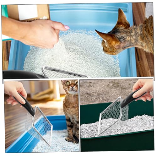 KESYOO Stainless Steel Cat Litter Scoop Fast Sifting Reusable Litter Shovel for Easy Cleaning of Cat and Reptile Waste Durable Pet Supply with Non Stick Design Mesh