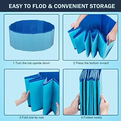 Foldable Collapsible Ferret Bathing Cooling Swimming Pool, Durable Bath Tub Swimming Bath Water Washer for Ferrets Small Animals Bonus-Ferret Swim Ring (60X20cm(23.6''x7.9'')) - size: 60X20cm(23.6''x7.9'')