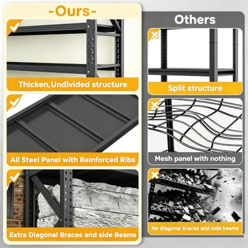 Aquarium Stand Fish Tank Stand 1600LBS Metal Shelving Adjustable Heavy Duty Storage Shelves Display Shelves Utility Shelf for Turtle Tank, Reptile Terrarium, 63" H×67" W×20" D, Black(Tank not Included) - size: 63"H × 67"W × 20"D