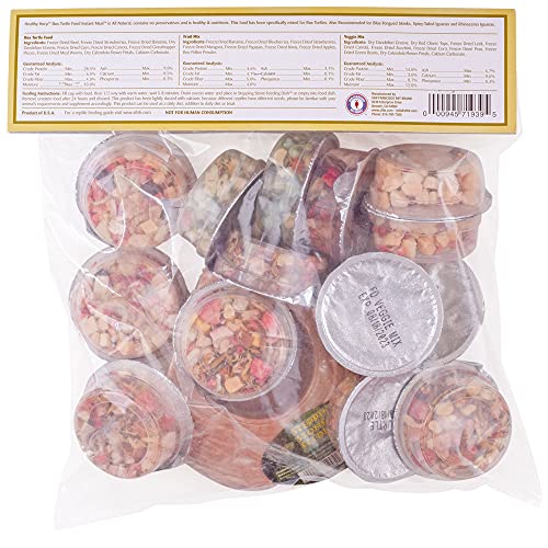 Healthy Herp Box Turtle Food Instant Meal for Reptiles - Nutritious Turtle Food, Tortoise Habitat Accessories - Made in USA - for Box Turtles, Lizards, Tortoises - Variety Pack (14 Cups & 1 Dish) - size: 2.65 Ounce (Pack of 1), style: 14-Pack Cups