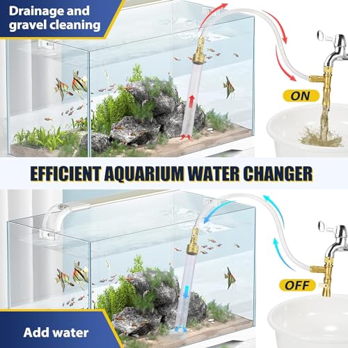 Gravel Vacuum for Aquarium Water Changer Fish Tank Cleaning Tools, Siphon Universal Quick Pump Aquarium Water Changing (70ft) - size: 70ft