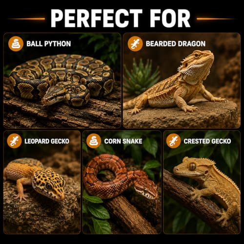 PVC Reptile Terrarium Tanks Enclosure for Ball Python Snake Gecko Bearded Dragon, PVC Reptile Lounge Habitat with Glass Sliding Door and Intelligent Thermostat (33gallons)