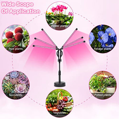 SYEIORAOM Grow Lights for Indoor Plants, Six Head Plant Light with Full Spectrum, LED Grow Lamps for Seed Starting with Adjustable Gooseneck, Suitable for Flowers Vegetables - size: Six-head plant light