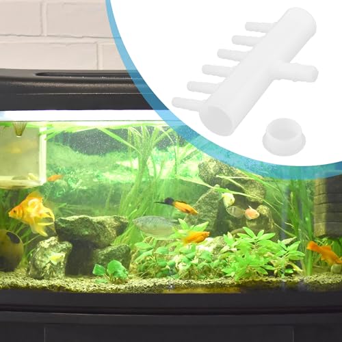 Air Control Valves, 6 Outlet Plastic Pond Pump Manifold Air Divider Valve for Aquarium Fish Tank, 0.22inch Dia (White)