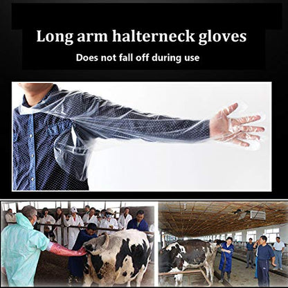 Halter Disposable Artificial Insemination Gloves Veterinary Gloves Shoulder Length Disposable Cow Palpation - color: Clear
