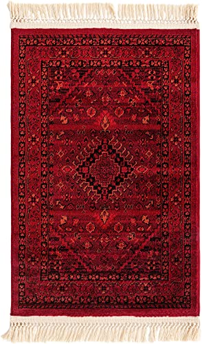 Unique Loom Tekke Collection Area Rug - Sheibani (2' 2" x 3' 1" Rectangle, Red/ Black) - size: 2' x 3'1" (Rectangular)