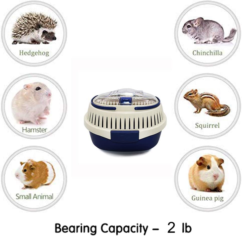KAMEIOU Blue Small Animal Carrier for Guinea Pig, Sugar Glider, Hamster, Hedgehog, Chinchillas, Rat, Snakes - Portable, Lightweight, Breathable - Travel, Outdoor, Home Use - color: Blue