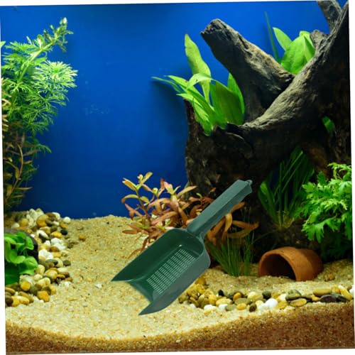 Hemoton Plastic Fish Tank Water and Sand Shovel Long Handle Multi-Function Aquarium Cleaning Tool Beach Sifter Reptile Poop Hamster Shrimp Large Scooper Handheld