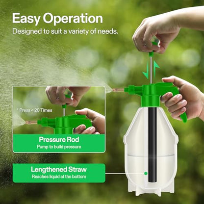 VIVOSUN 27oz Pump Sprayer, Handheld Garden Water Sprayer Bottle | with Adjustable Brass Nozzle, for Spraying Plants, Flowers, Weeds and Cleaning, Green - color: Green, size: 27oz