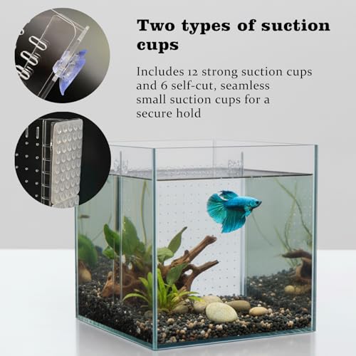 Fish Tank Divider 15/20 Gal, Acrylic Aquarium Separator with Suction Cups | Clear acrylic tank divider, strong suction cups hold securely, cut-to-fit design, non-toxic, for betta & cichlid tanks - size: 11.2''x11''(15gal/20gal Long)
