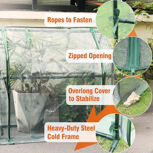 Gardzen Mini Greenhouse with Mesh Cover 36.2"(L) x18.9(W) x33.3(H) | Portable Outdoor Greenhouse, Enhanced Ventilation, Ideal for Spring, Summer & Fall - size: 36”(L) x18”(W) x33”(H)
