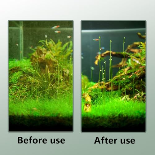 MiOYOOW Fish Tank Algae Scraper, Double Sided Aquarium Cleaning Tool with Long Handle, Reusable Water Tank Scrubber for Glass Acrylic Plastic Tanks - color: 50*7.5cm/19.68*2.95"