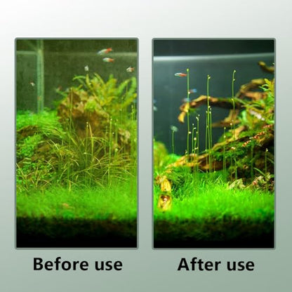 MiOYOOW Fish Tank Algae Scraper, Double Sided Aquarium Cleaning Tool with Long Handle, Reusable Water Tank Scrubber for Glass Acrylic Plastic Tanks - color: 50*7.5cm/19.68*2.95"