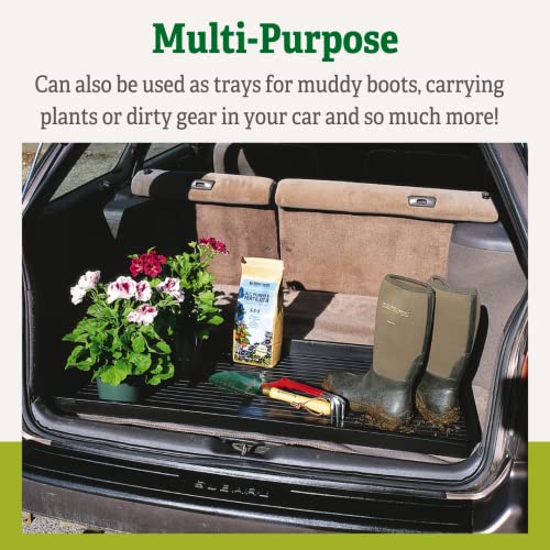 Gardeners Supply Company Large Plant Tray | 46-1/2"L x 15-1/2"W x 2"D | Multi-use Durable Plastic Tray for Indoor & Outdoor Plants, Seed Starting & Potting Flowers, Black