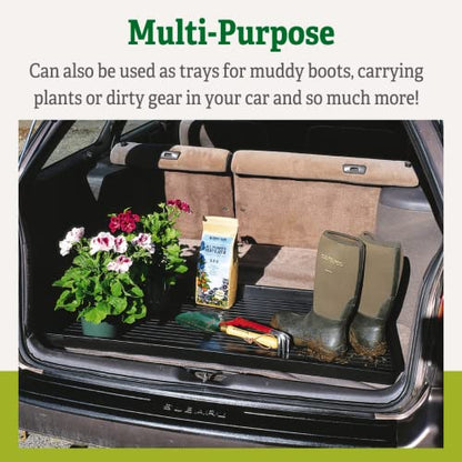 Gardeners Supply Company Large Plant Tray | 46-1/2"L x 15-1/2"W x 2"D | Multi-use Durable Plastic Tray for Indoor & Outdoor Plants, Seed Starting & Potting Flowers, Black