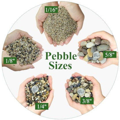 5lbs Aquarium Gravel, 1/16"(0.6-1.2mm) Natural River Rocks | Succulent Cactus Pea Gravel for Plants, Fish Tank, Decorative Pebbles for Gardening, Flower Pots, Vase Fillers, Landscaping - size: 1/16 Inch