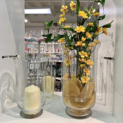 WGV Unique Bouquet Vase, 7" W, 12" H, Clear Short Hurricane Glass Candle Holder, Floral Planter Terrarium, Home Wedding Event Decor, 1 Piece (VHV0812) - size: Hurricane 12"H