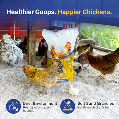 Premium Chicken Sand 50 lbs (56-Pack) – Dust-Free, Odor-Control Bedding for Chicken Coops, Nesting Boxes, and Runs – Natural Poultry Litter, 2800 lbs Total - size: 56 Pack