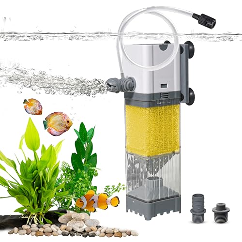 Aquarium Filter 10W for 10-40 Gallon, Internal System with Quiet 700L/h Pump, Submersible Aquarium Filter for Turtles, 10 Gallon Fish Tank Filter, Filtro para Pecera, Clean Water Setup