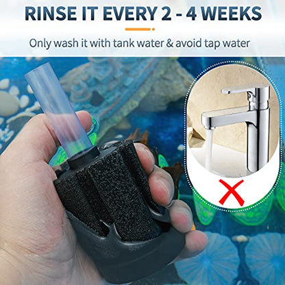 Pawfly 3 Pack Aquarium Sponge Filter Quiet Betta Fry Shrimp and Small Fish Foam Filter for Tiny Fish Tank up to 10 Gallon