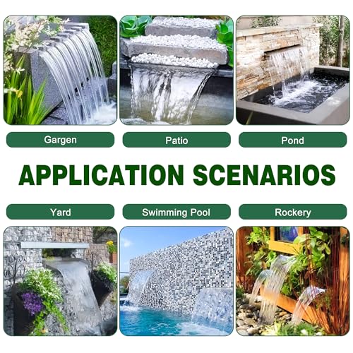 LONGRUN Waterfall Pool Fountain, Updated 5.9'' Wider Open Lip Stainless Steel Waterfall Spillway, Decorative Water Feature for Swimming Pools, Koi Ponds, Spa & Garden - 11.8'' - size: 11.8 inch Stainless Steel(Short-beaked)