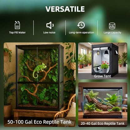 Coospider 4.2L Top Fill Reptile Humidifier, Fogger Mister for Reptiles Tank, Terrariums Humidifiers with Extended Hose/Tube, Reptile Misting System for Reptiles Amphibians Herps Vivarium - size: 4.2 liters