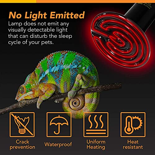Simple Deluxe 150W Reptile Ceramic Heat Bulb with 8.5 Inch Clamp Lamp and Digital Thermostat Controller Combo Set for Incubating Chicken & Amphibian Pet, 2 Pack