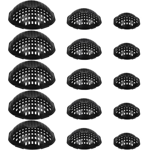 15 Pcs Ppherical Flower Pot Mesh Pad, Planter Inserts Bottom Grid for Large Pots, 3 Size Plant Pot Fillers Drain Hole Plugs Prevent Soil Leakage