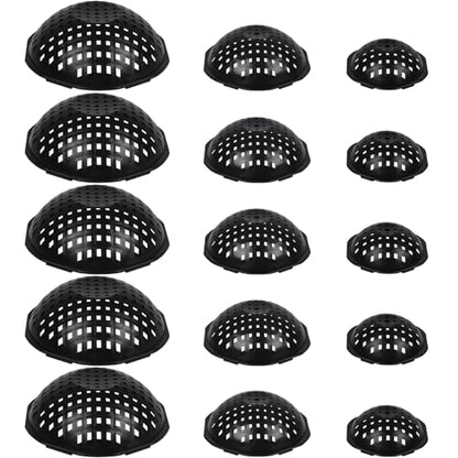 15 Pcs Ppherical Flower Pot Mesh Pad, Planter Inserts Bottom Grid for Large Pots, 3 Size Plant Pot Fillers Drain Hole Plugs Prevent Soil Leakage