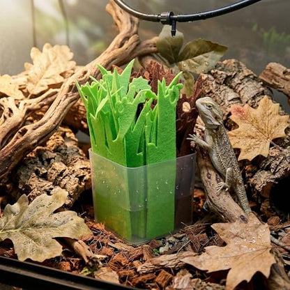 Reptile Humidifier Portable Felt Plants Humidifying System Imitation Plants Humidifier Water Basin Environmental Air Humidity Supplies with Purified, Green Brown - color: Green Brown