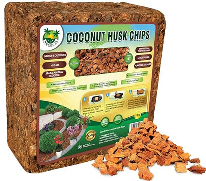 Premium Super Washed, Clean, Coco Chips [10 lb], Yields 2 cu ft. of Loose Chips. Plant Substrate, Organic, Reptile Bedding, Odor Absorbing, Grow Orchids, Mulch Indoor, Outdoor.