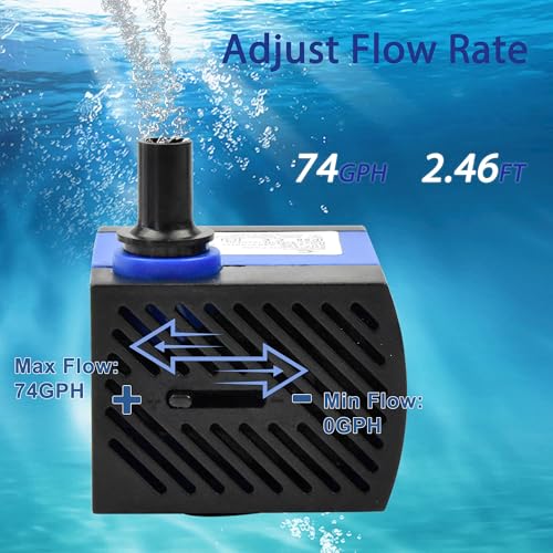 74GPH AC 110V Outdoor Fountain Pump 4W with 2.46ft High Lift Small Submersible Water Pump for Tabletop Fountains - color: 4w 280l/H