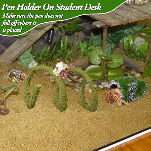 2Pcs Hermit Crab Climbing Toys Set, 39.4 in Bendable Hermit Crab Supplies, Reptile Vine Plus Reptile Hide Cave,Terrarium Accessories for Gecko Frogs Snake Habitat