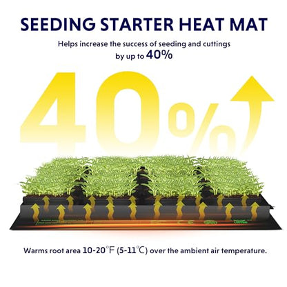iPower 48" x 20.75" Hydroponic Seeding Warm Pad and Heat Mat Thermostat Controller Plant Starting Kit Combo - size: 48" x 20.75", style: with Upgraded Controller